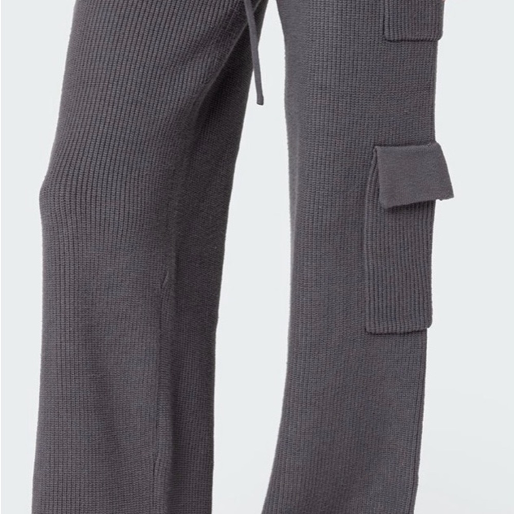 Edikted Gray Ribbed Joggers